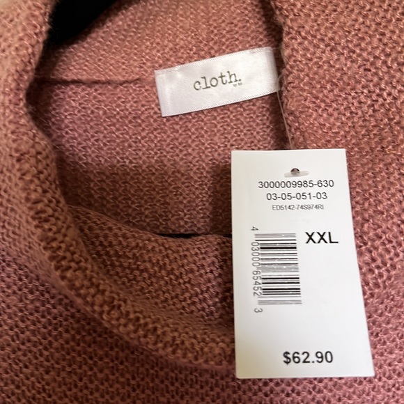 NWT XXL mock neck sweater by Cloth - Picture 3 of 7